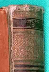 Rozerwanie i ubytek zdobionego grzbietu oprawy ppciennej